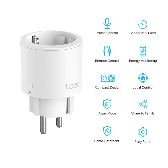 TP-link Tapo P115(1-pack)(EU) WiFi mini chytrá zásuvka, Energy monitoring, 16A, německý typ zásuvky 