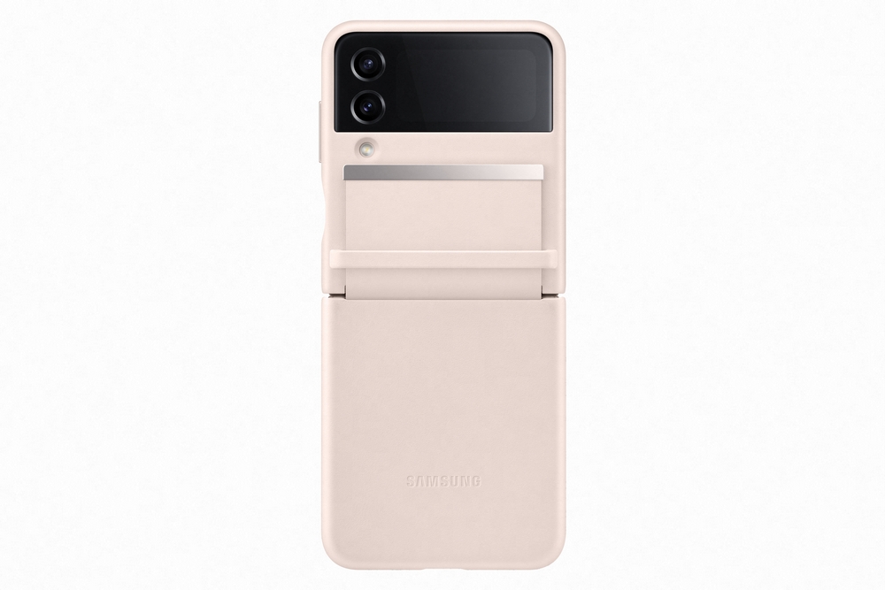 Samsung Flipový kožený kryt Z Flip4 Peach 