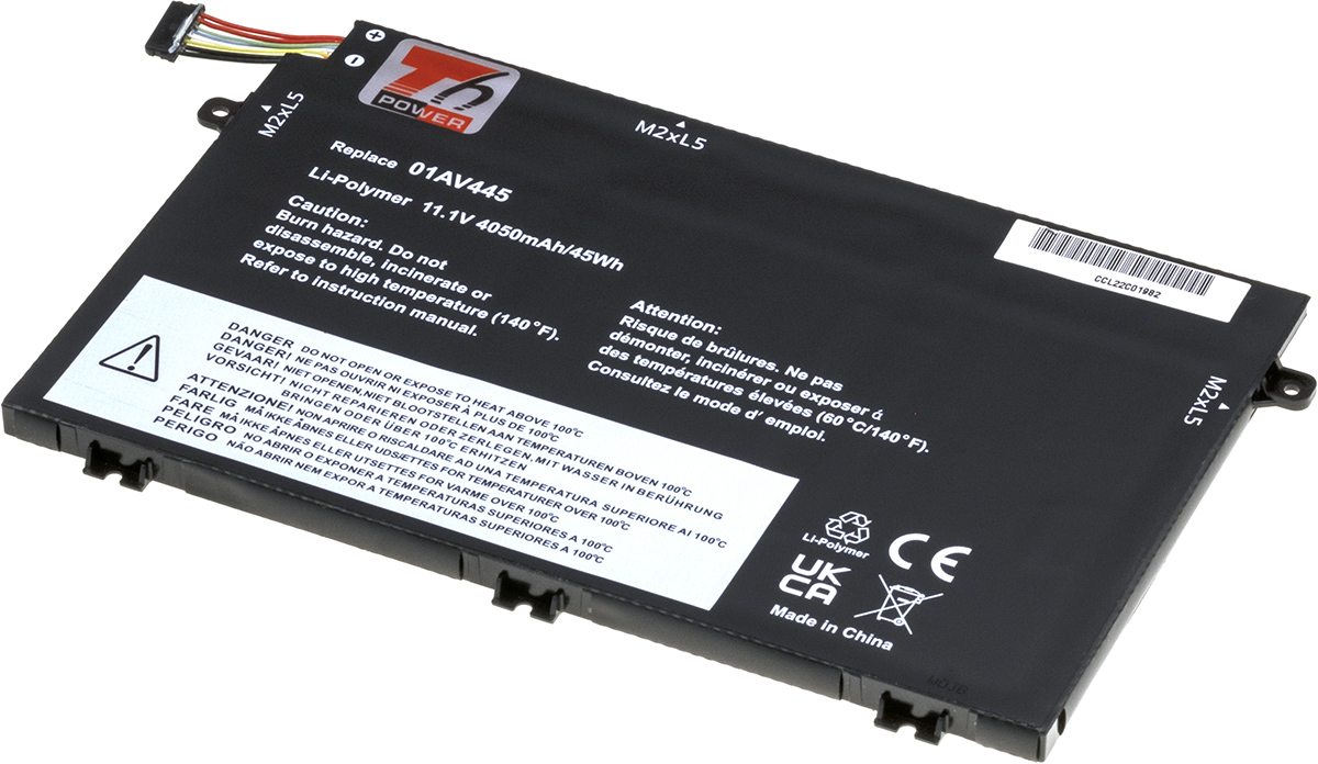 Batéria T6 Power pre Lenovo ThinkPad E480, E490, E580, E590, E14, E15, 4050mAh, 45Wh, 3cell, Li-pol