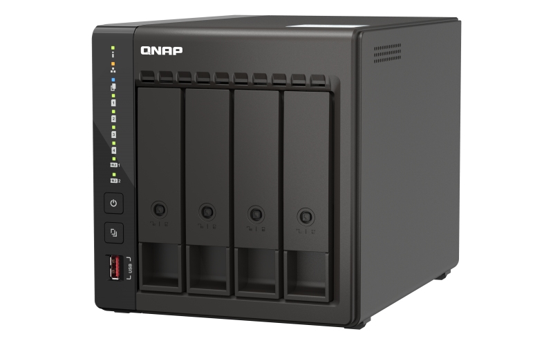 QNAP TS-453E-8G (4core 2, 6GHz, 8GB RAM, 4x SATA, 2x M.2 NVM slot, 2x HDMI 4K, 2x 2, 5GbE, 4x USB) 