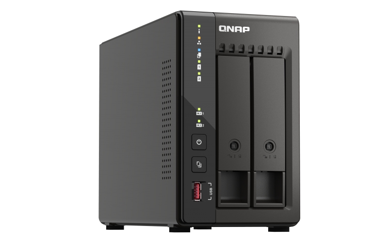 QNAP TS-253E-8G (4core 2, 6GHz, 8GB RAM, 2x SATA, 2x M.2 NVM slot, 2x HDMI 4K, 2x 2, 5GbE, 4x USB) 
