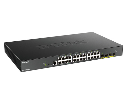 D-Link DGS-1250-28XMP/ E 24-port Gigabit PoE Smart Managed Switch with 4x 10G SFP+ ports, 370Watts 