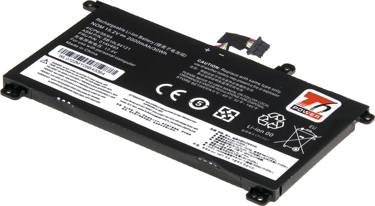 Batéria T6 Power pre Lenovo ThinkPad T570, T580, P51s, P52s, internal, 2100mAh, 32Wh, 4cell