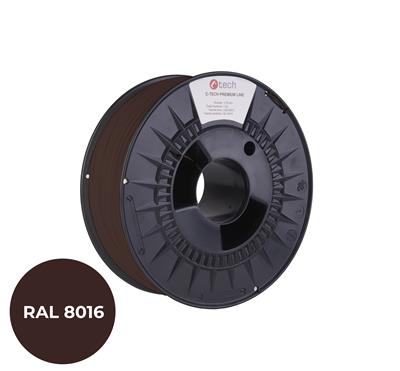Tlačová struna (filament) C-TECH PREMIUM LINE, PLA, mahagónová hnedá, RAL8016, 1, 75mm, 1kg