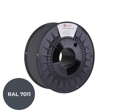 Tlačová struna (filament) C-TECH PREMIUM LINE, PLA, oceľová šedá, RAL7011, 1, 75mm, 1kg