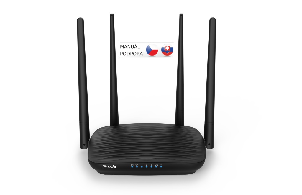 Tenda AC5 WiFi AC Router 1200Mb/ , WISP, Universal Repeater, Tenda CZ aplikácie, 4x 6dBi antény 