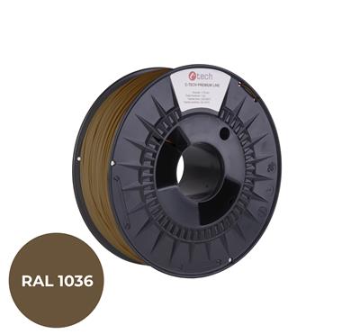 Tlačová struna (filament) C-TECH PREMIUM LINE, PLA, perleťová zlatá, RAL1036, 1, 75mm, 1kg