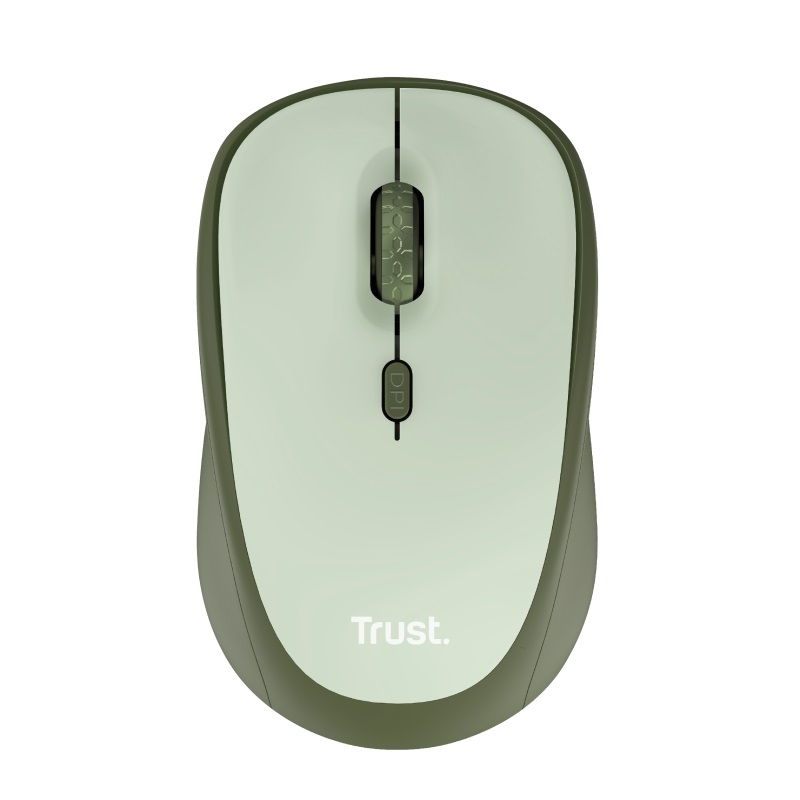 TRUST YVI+/ Kancelárska/ Optická/ Pre pravákov/ 1 600 DPI/ Bezdrôtová USB/ Zelená
