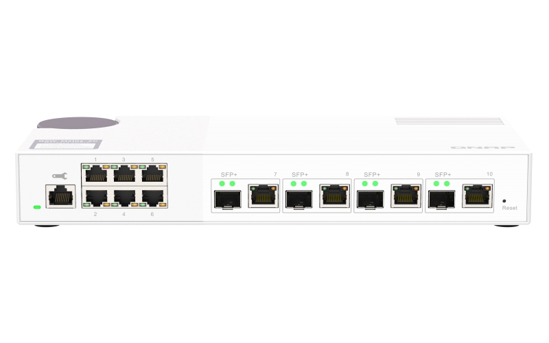 QNAP riadený switch QSW-M2106-4C (6x 2, 5GbE RJ45 a 4x kombinované 10GbE SFP+ / 10GbE RJ-45)