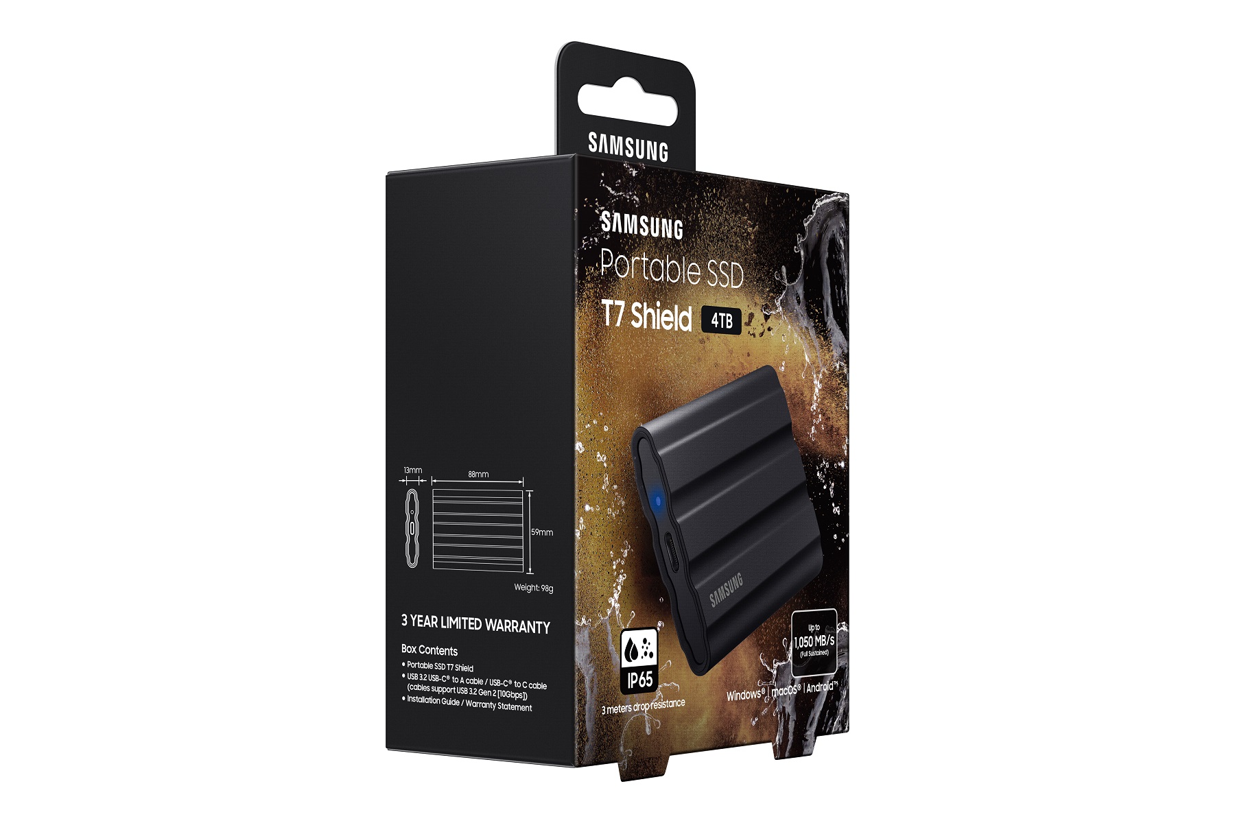 Samsung T7 Shield/ 4TB/ SSD/ Externí/ 2.5"/ Černá/ 3R 