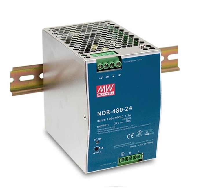 MEANWELL - NDR-480-48 - Priemyselný napájací spínaný zdroj 48V 480W na DIN