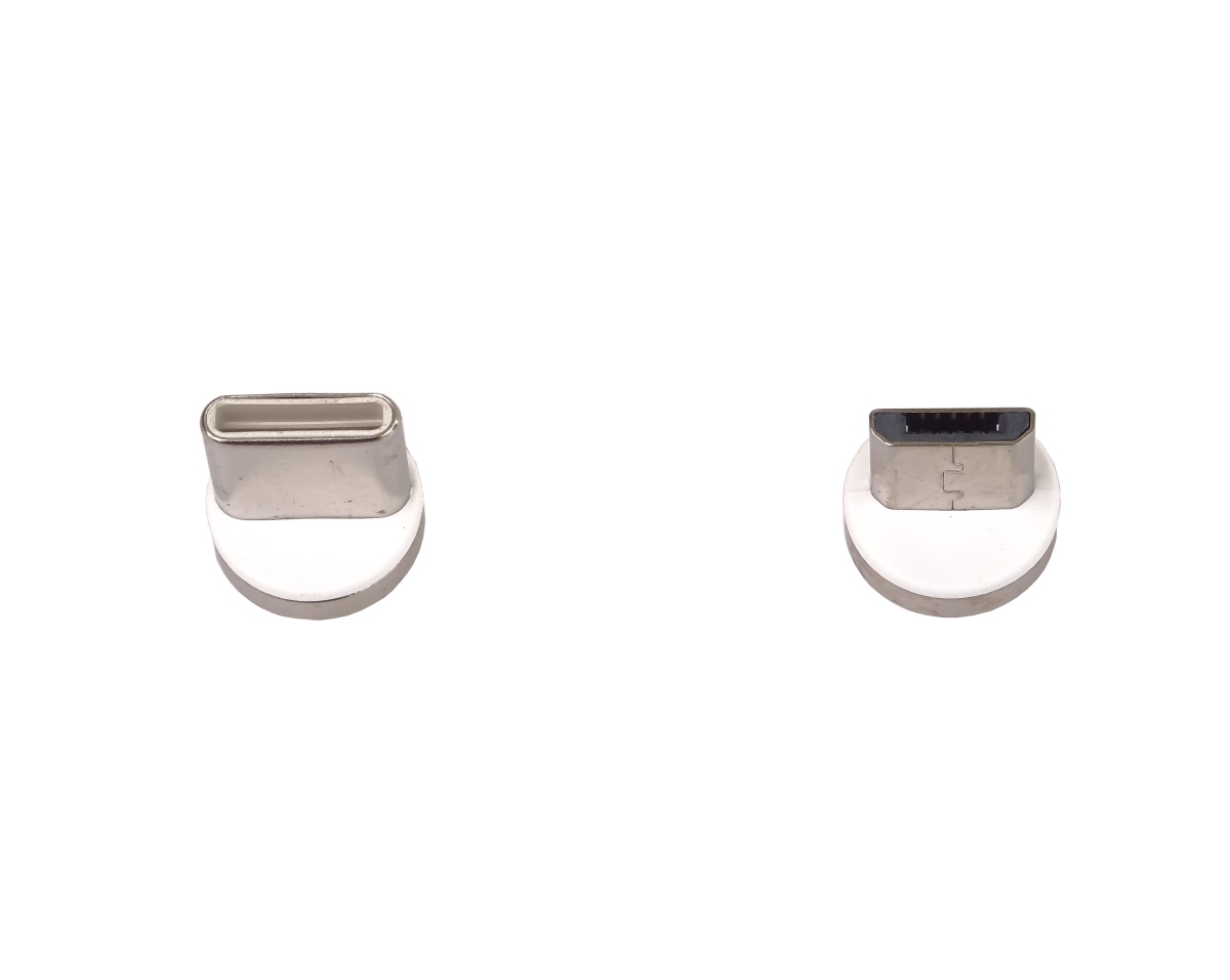PremiumCord Magnetický micro USB a USB-C nabíjací a dátový kábel 1m, strieborný 