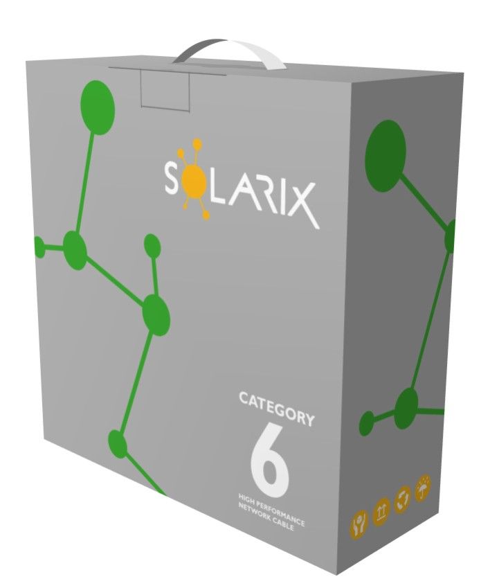 Instalační kabel Solarix CAT6 UTP PVC Eca 100m/ box SXKD-6-UTP-PVC 