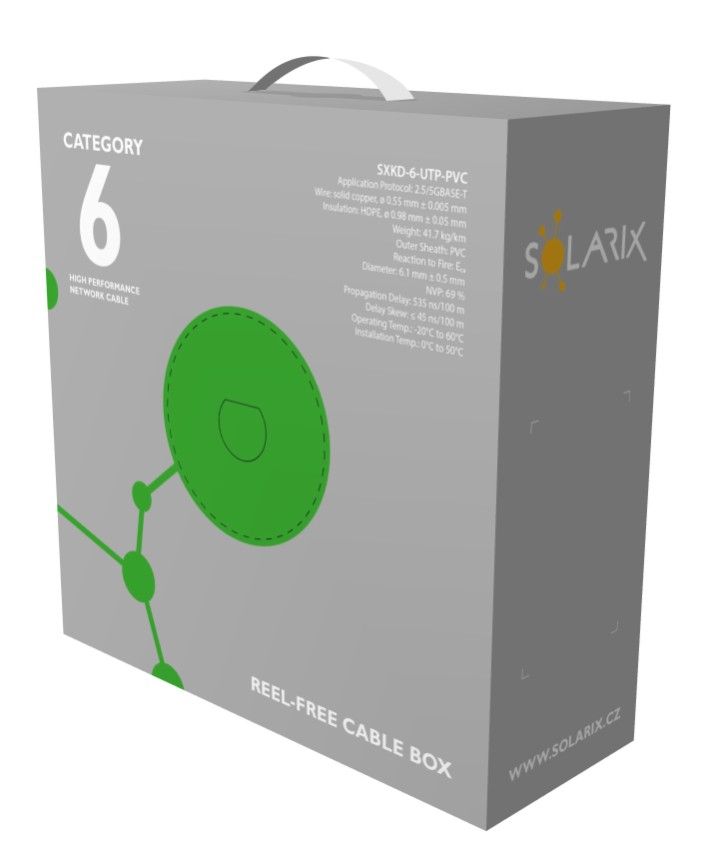 Inštalačný kábel Solarix CAT6 UTP PVC Eca 100m/ box SXKD-6-UTP-PVC 