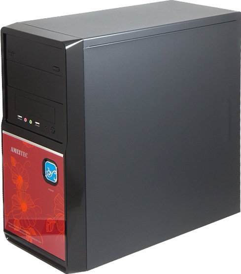 AMEI AM-C1002BR/ Micro ATX/ Čierna a červená 