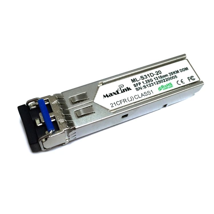 MaxLink 1.25G SFP optický modul, SM, 1310nm, 20km, 2x LC konektor, DDM