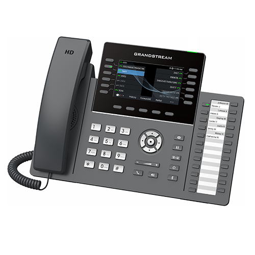 Grandstream GRP2636 SIP telefón, 4.3" TFT bar. displej, 6SIP účtov, 24 pr. hr., 2x1Gb, WiFi, BT 