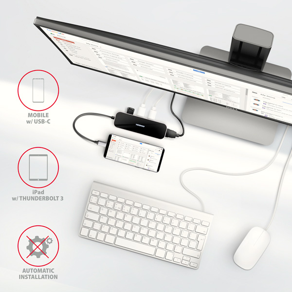 AXAGON HMC-6H4A, USB 3.2 Gen 1 hub, porty 4x USB-A, HDMI 4k/ 30Hz, PD 100W, kábel USB-C 20cm 