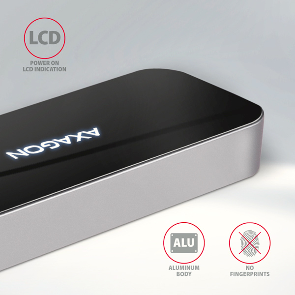 AXAGON HMC-6H4A, USB 3.2 Gen 1 hub, porty 4x USB-A, HDMI 4k/ 30Hz, PD 100W, kábel USB-C 20cm 