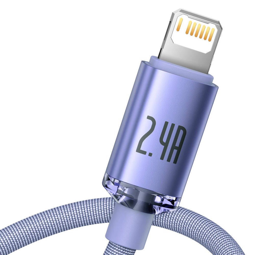 Baseus CAJY000005 Crystal Shine Series Dátový Kábel USB - Lightning 20W 1, 2m Purple 