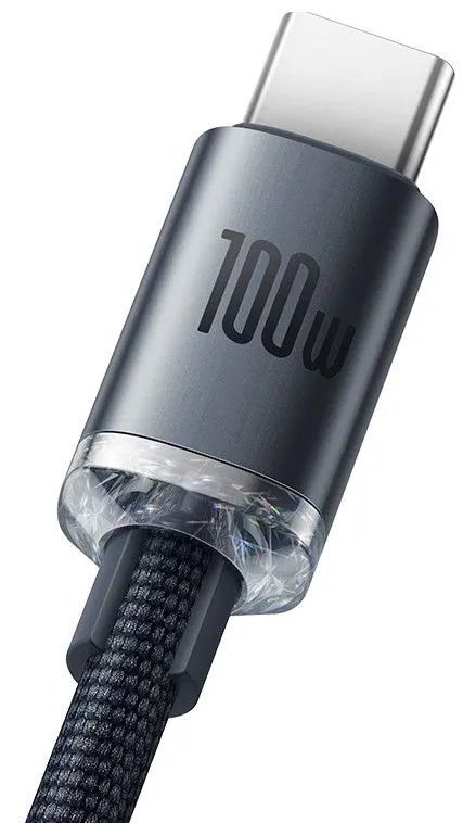 Baseus CAJY000401 Crystal Shine Series Dátový Kábel USB - USB-C 100W 1, 2m Black 