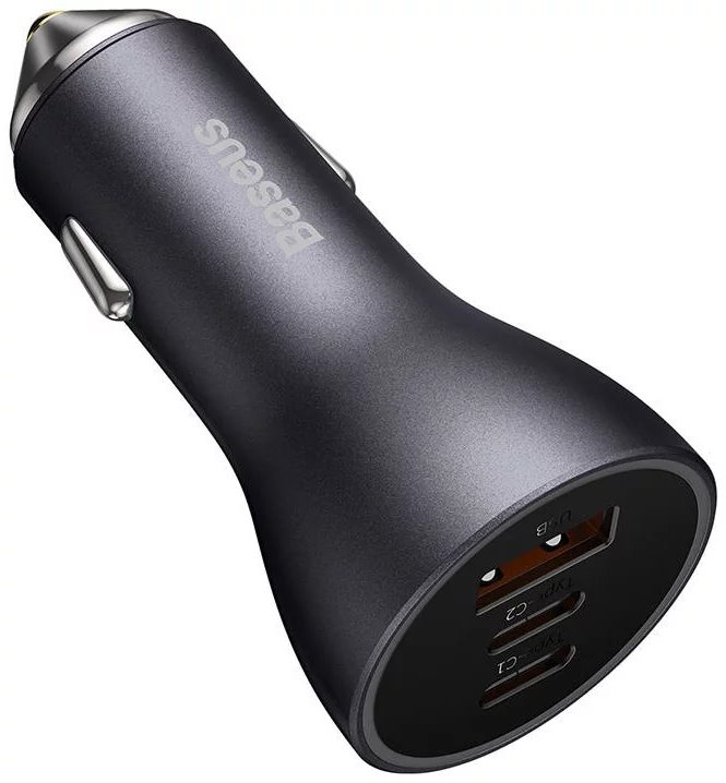 Baseus CGJP010013 Nabíjačka do Autá Triple Quick Charger USB/ USB-C/ USB-C 65W Dark Grey 