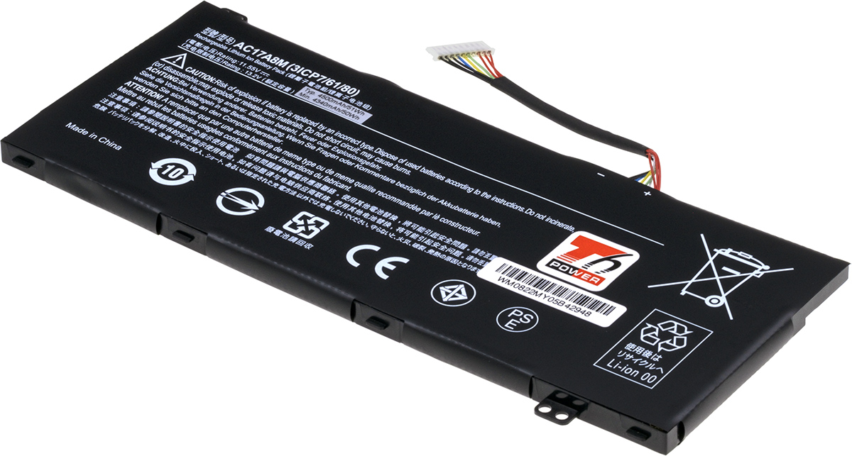 Batéria T6 Power pre Acer Spin SP314-51, SP314-52, TravelMate X314-51, 5360mAh, 61Wh, 3cell, Li-pol