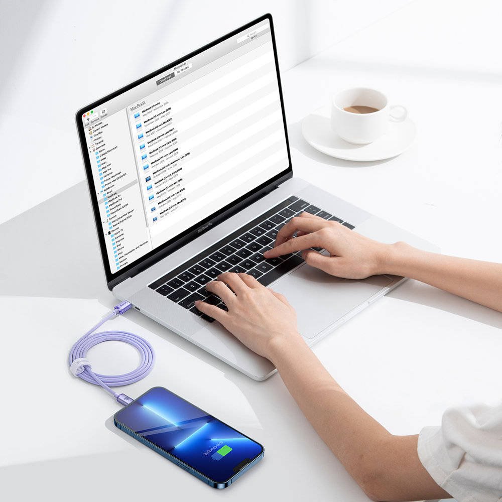 Baseus CAJY000205 Crystal Shine Series Dátový Kábel USB-C - Lightning 20W 1, 2m Purple 
