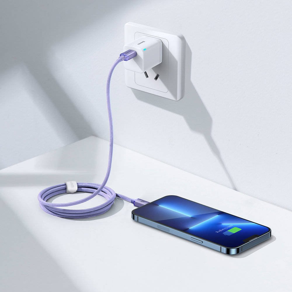 Baseus CAJY000205 Crystal Shine Series Dátový Kábel USB-C - Lightning 20W 1, 2m Purple 