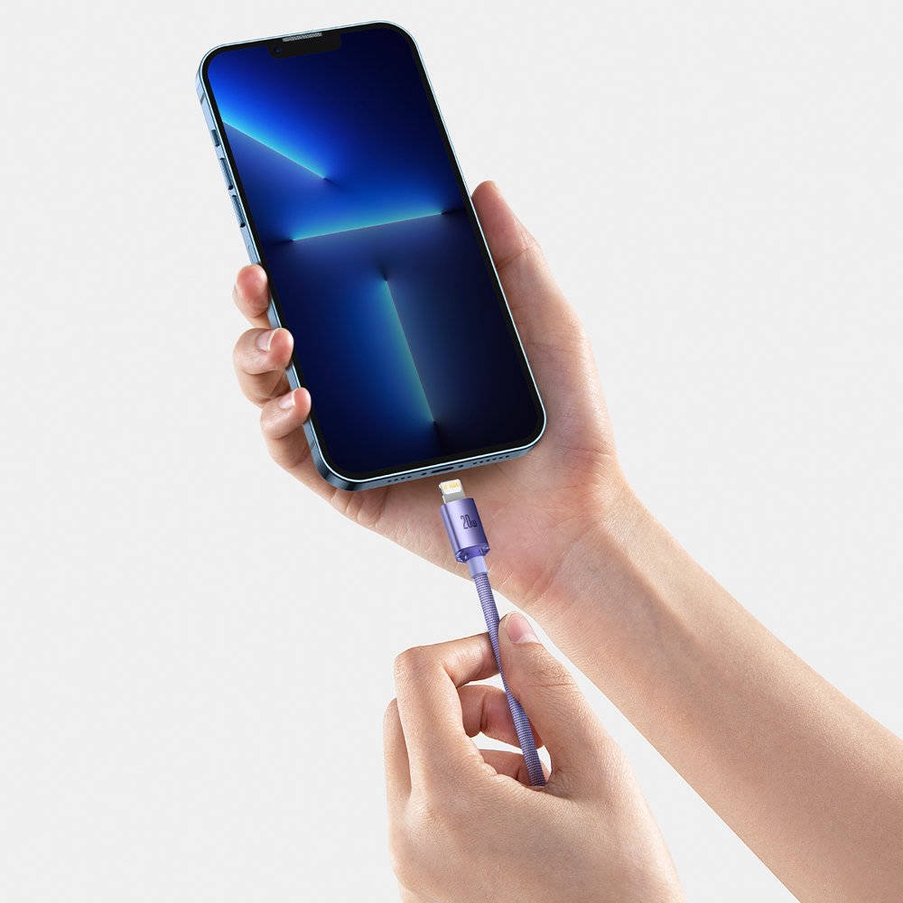 Baseus CAJY000205 Crystal Shine Series Dátový Kábel USB-C - Lightning 20W 1, 2m Purple 