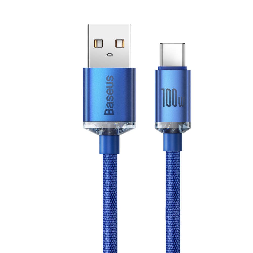 Baseus CAJY000503 Crystal Shine Series Datový Kabel USB - USB-C 100W 2m Blue 