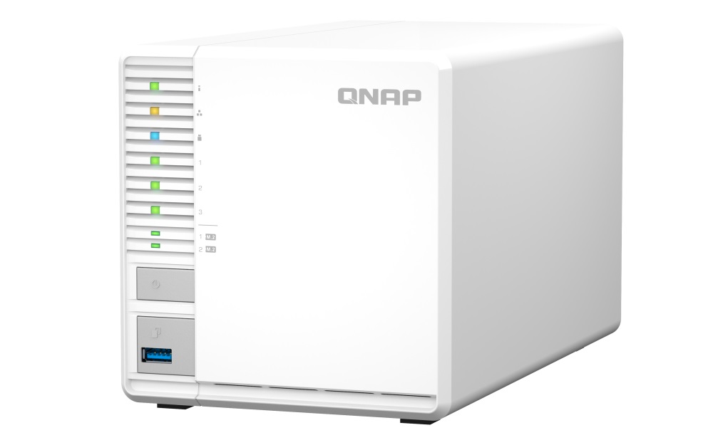 QNAP TS-364-8G (4core 2, 9GHz, 8GB RAM, 3x SATA, 2x M.2 NVMe sloty, 3x USB, 1x 2, 5GbE, 1x HDMI 1.4b) 