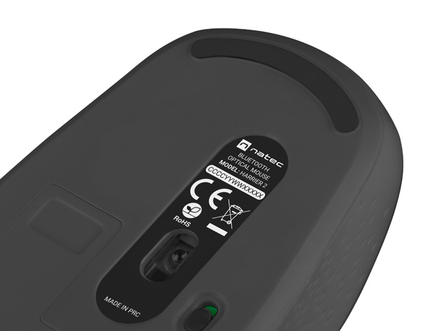 Natec optická myš HARRIER 2/ 1600 DPI/ Kancelárska/ Optická/ 1 600 DPI/ Bezdrôtová Bluetooth/ Čierna 