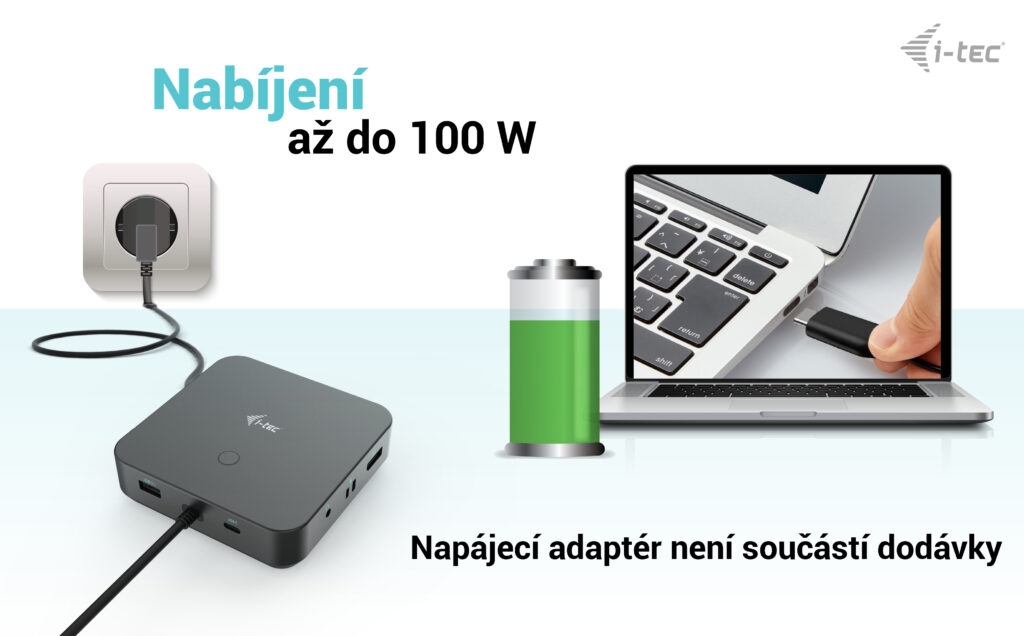 i-tec USB-C HDMI + Dual DP Docking Station, Power Delivery 100W 