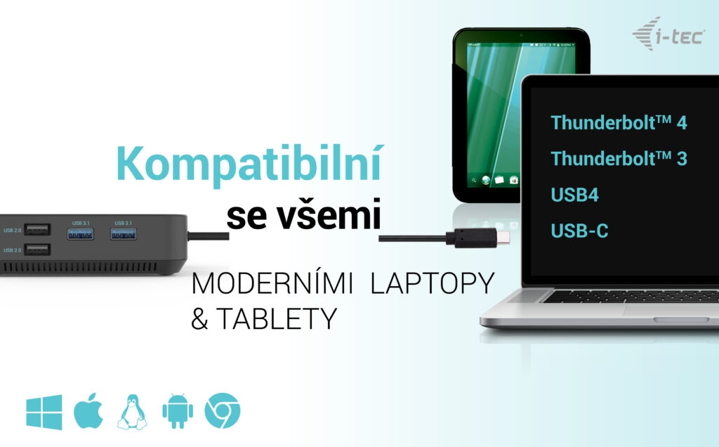 i-tec USB-C HDMI + Dual DP Docking Station, Power Delivery 100W 