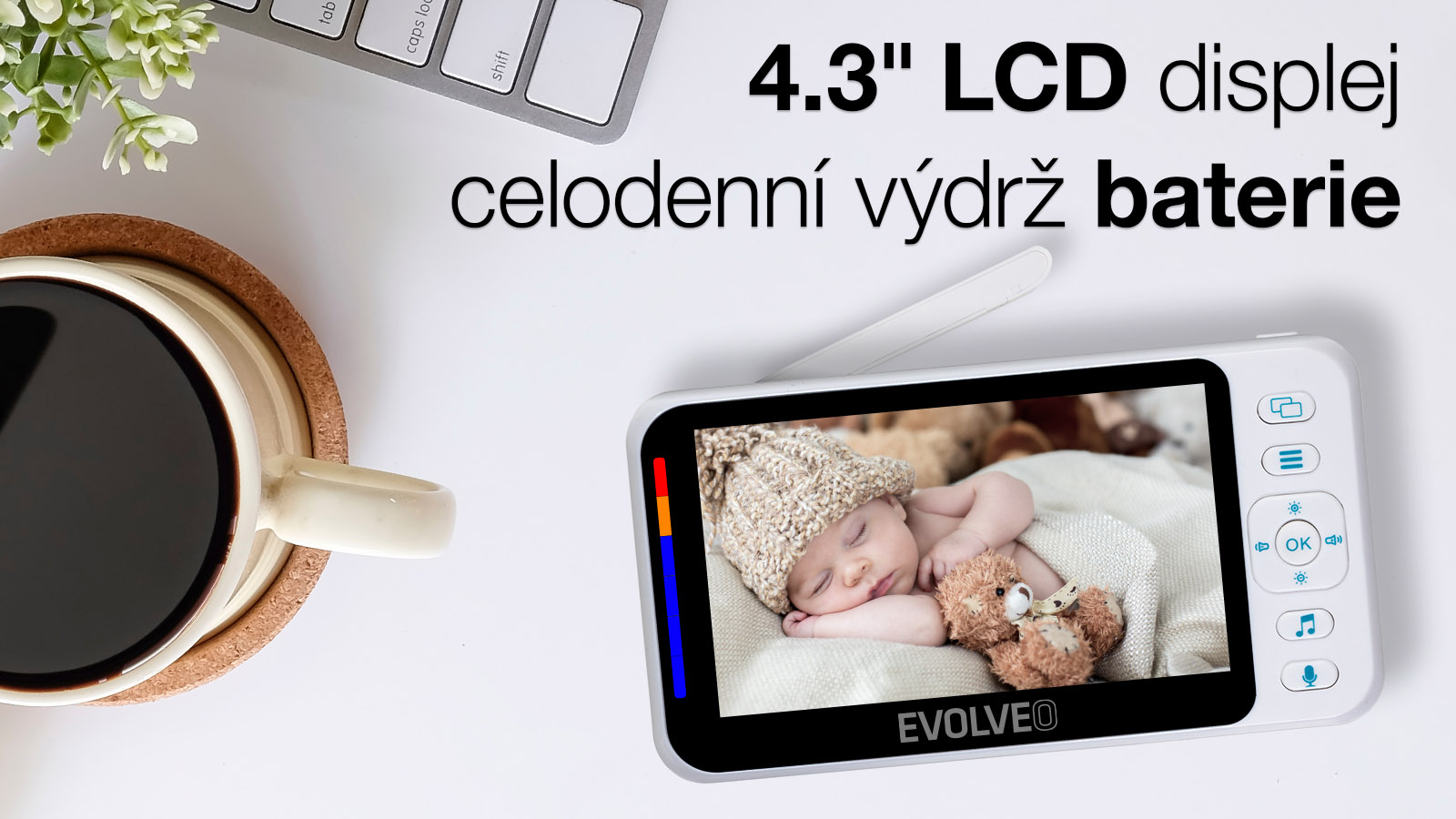 EVOLVEO Baby Monitor N4, detská video opatrovateľka 