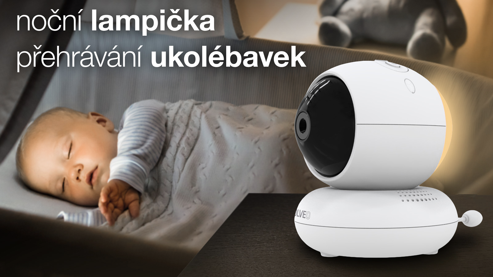 EVOLVEO NL4, detská pestúnka s nočným svetlom a otočnou kamerou 