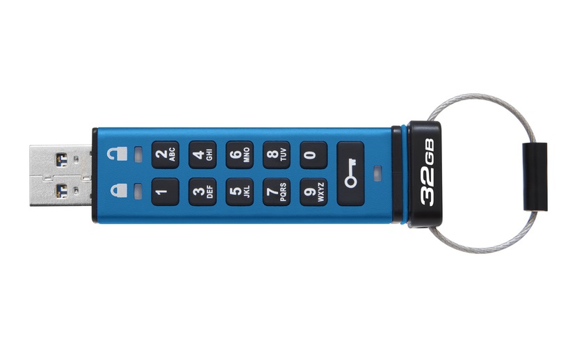 Kingston IronKey Keypad 200/ 32GB/ USB 3.2/ USB-A/ Modrá 