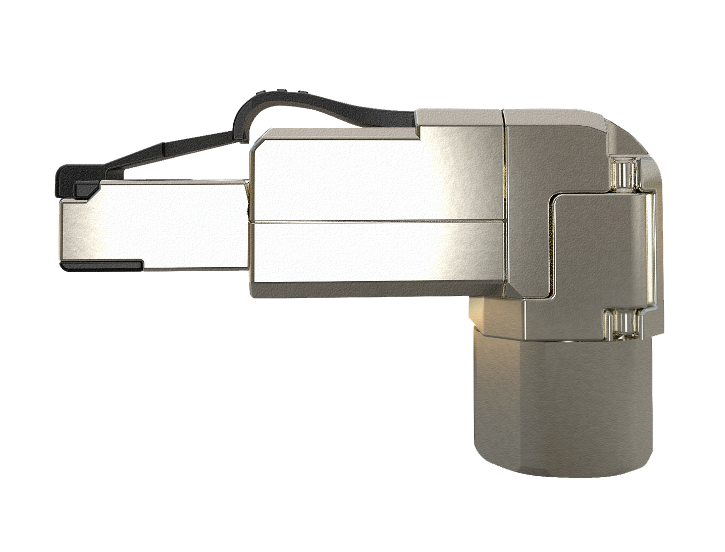 Konektor MPTL 90° RJ45 CAT5E STP samorezný SXRJ45-5E-STP-BK-SA-U 