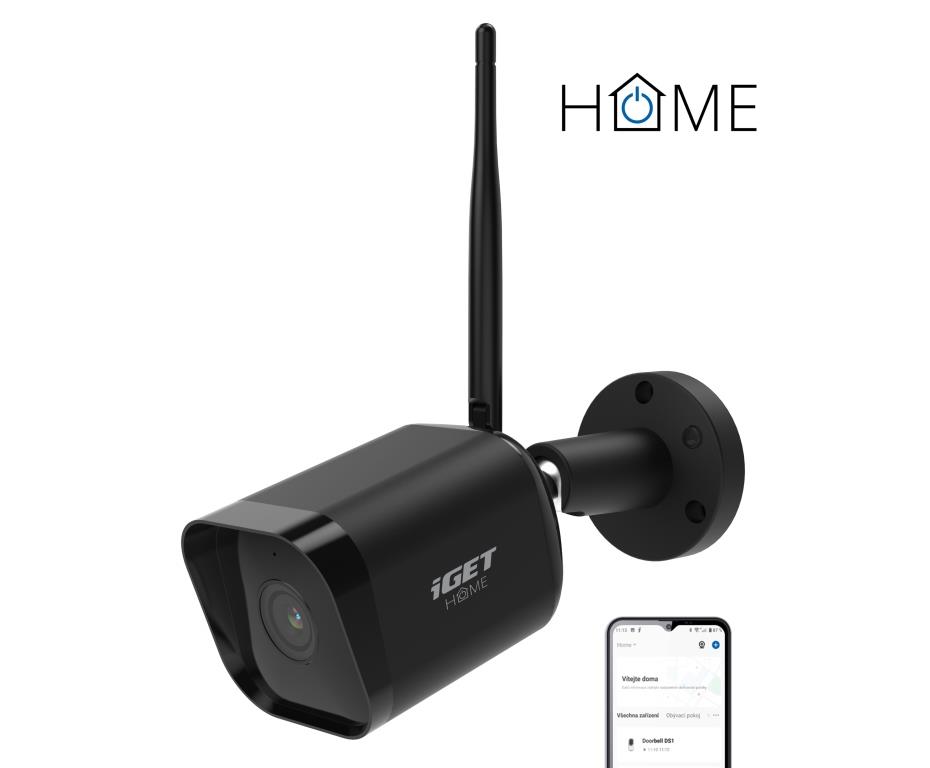 iGET HOME Camera CS6 Black - WiFi IP FullHD 1080p kamera, nočné videnie, dvojcestné audio, IP65 