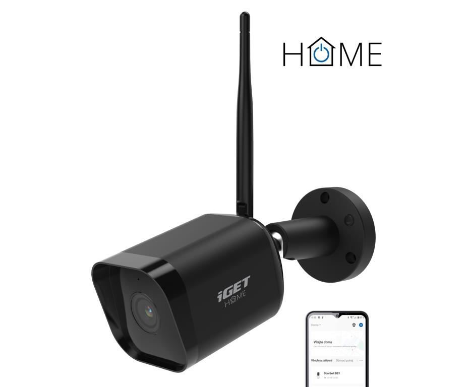 iGET HOME Camera CS6 Black - WiFi IP FullHD 1080p kamera, noční vidění, dvoucestné audio, IP65 