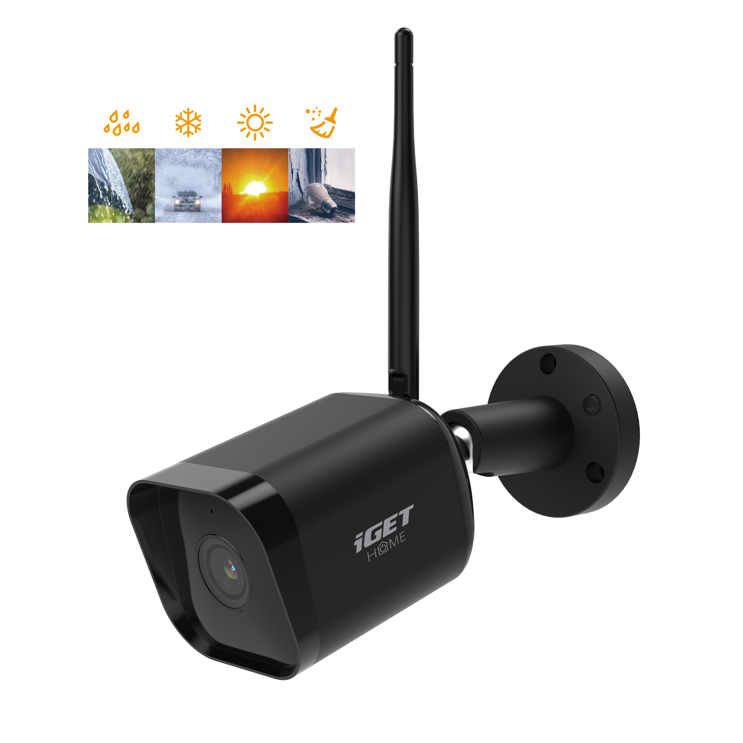 iGET HOME Camera CS6 Black - WiFi IP FullHD 1080p kamera, nočné videnie, dvojcestné audio, IP65 