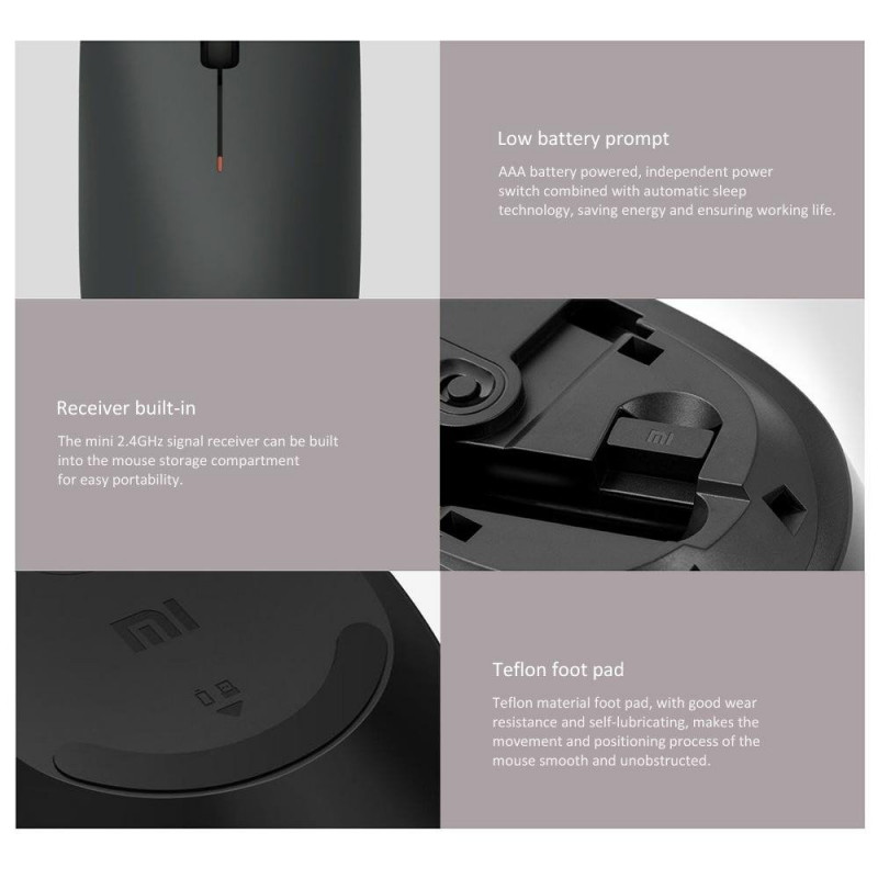 Xiaomi Wirelles Mouse Lite/ Kancelářská/ Optická/ Bezdrátová USB/ Černá 