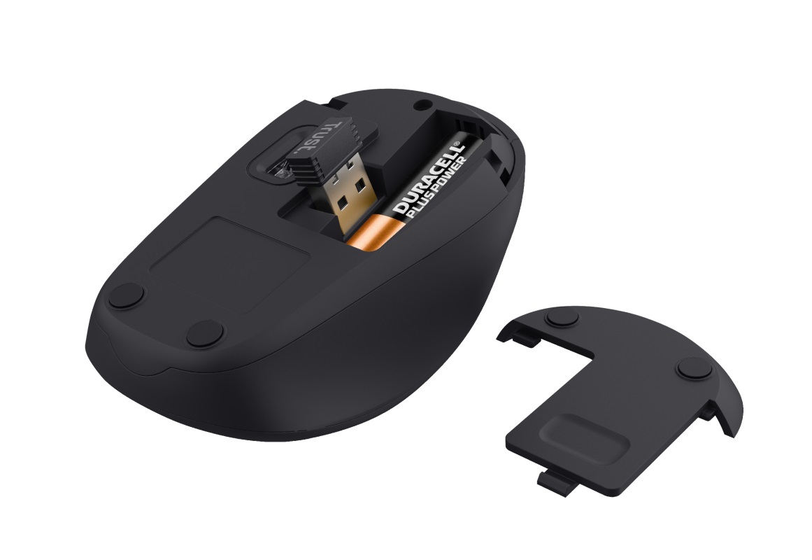 TRUST TM-201/ Kancelárska/ Optická/ 1 600 DPI/ Bezdrôtová USB/ Čierna 