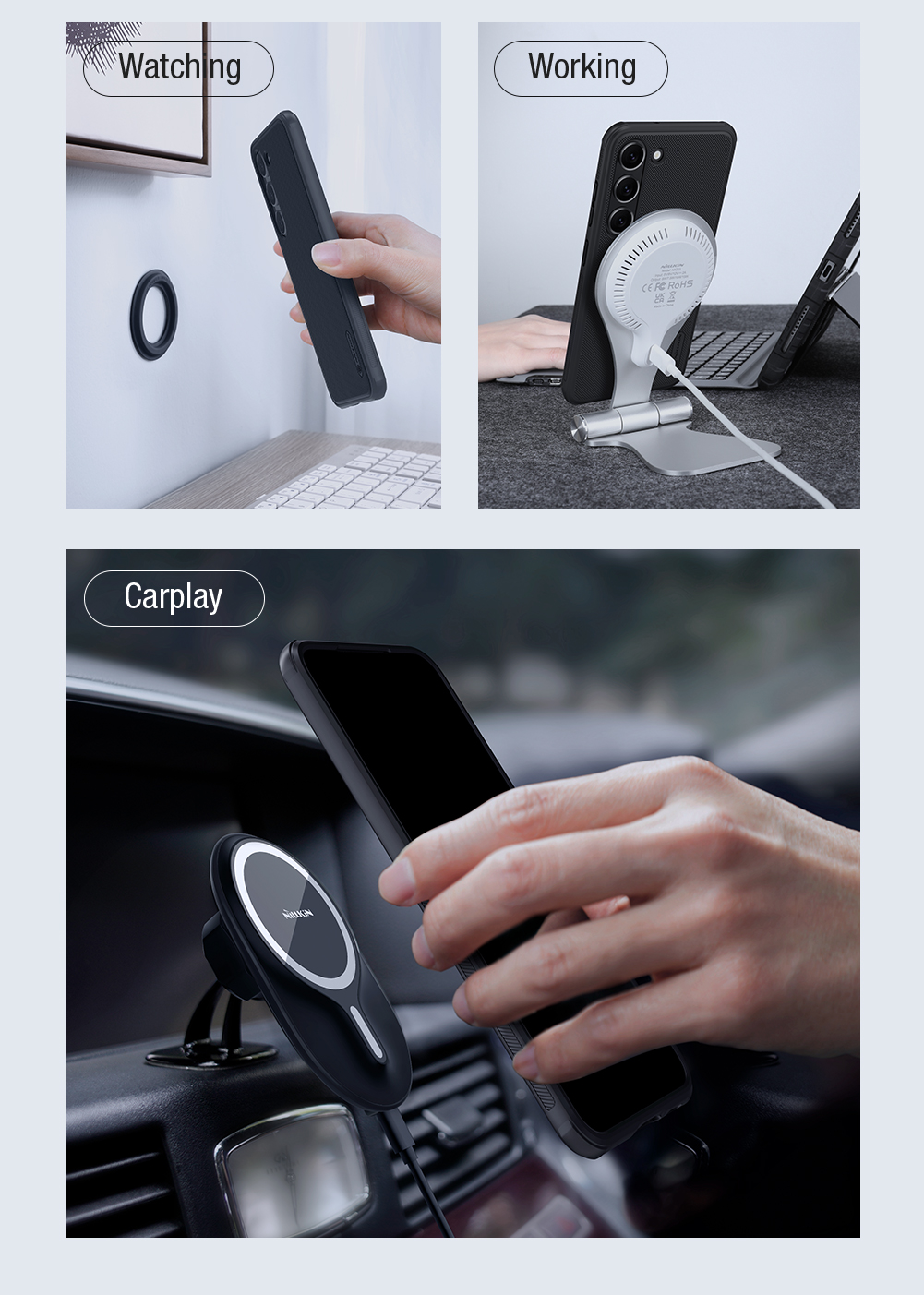 Nillkin Frosted PRO Magnetic Zadný Kryt pre Samsung Galaxy S23 Black 