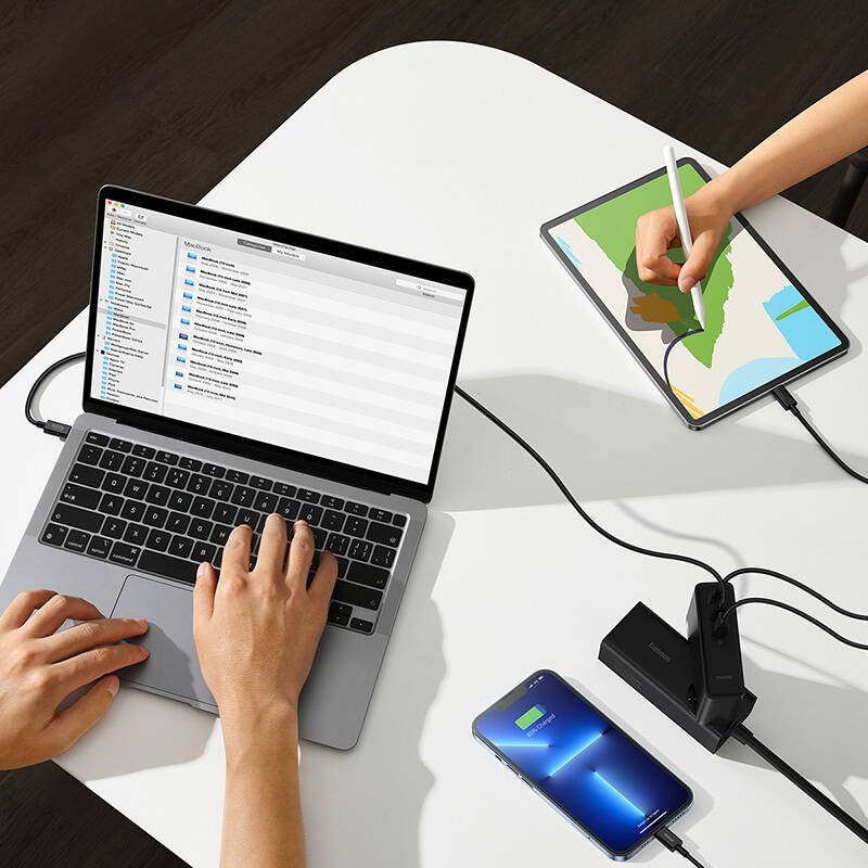 Baseus CCGP100201 GaN5 Pro Fast Nabíjačka USB + 2xUSB-C 140W Black 