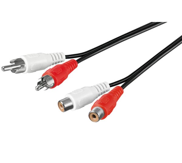 PremiumCord Kabel 2x Cinch-2x Cinch, M/ F 2m