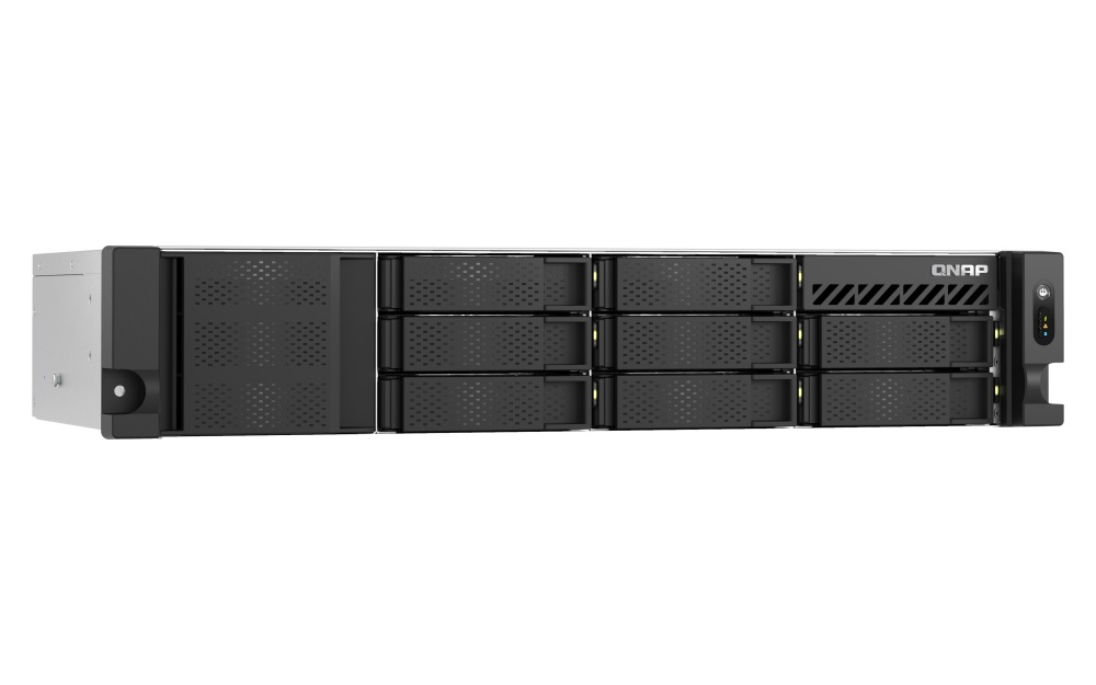 QNAP TS-855eU-RP-8G (8core 2, 8GHz, 8GB RAM, 8x SATA, 2x 2, 5GbE, 2x M.2 NVMe, 2x PCIe, malá hĺbka) 