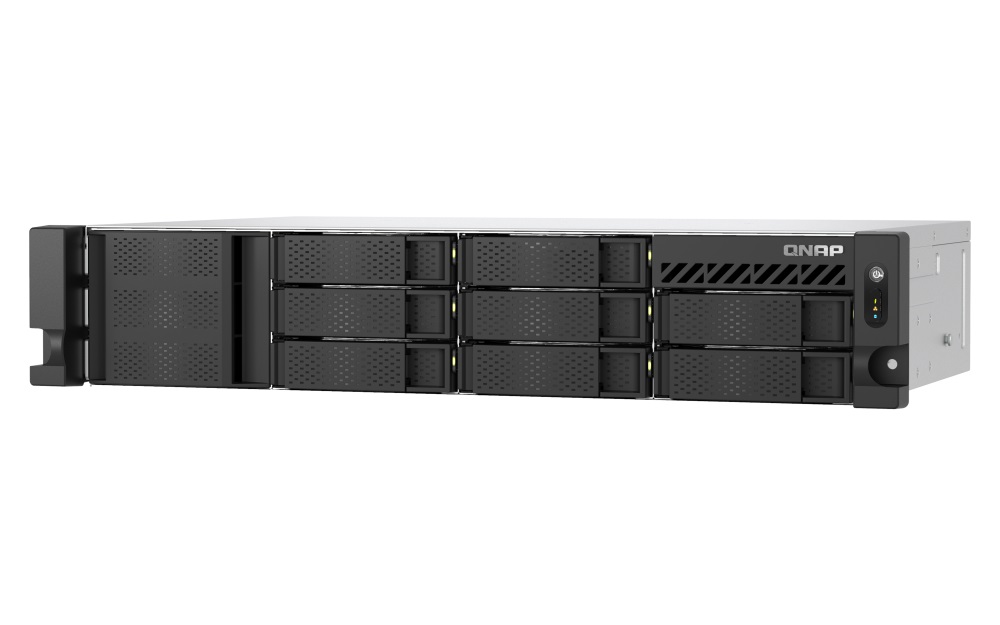 QNAP TS-855eU-RP-8G (8core 2, 8GHz, 8GB RAM, 8x SATA, 2x 2, 5GbE, 2x M.2 NVMe, 2x PCIe, malá hĺbka) 