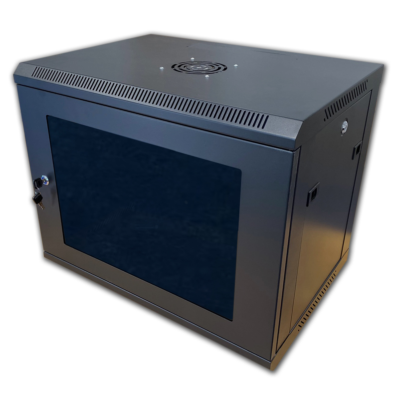 Datacom 19" rozvádzač 9U/ 450 mm (sklo) čierny 